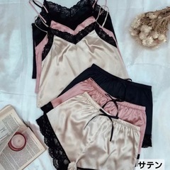 レディースサテンパジャマ（3セット）の画像