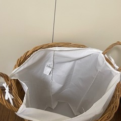 【IKEA】ラタン収納バスケット 蓋つき／ランドリー・おもちゃ収納にの画像