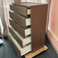 stp-3256　チェスト　5段　ダークブラウン　木製　シンプル　引き出し5杯　木製　タンス　箪笥　たんす　引き出し　衣類収納　引出収納　小物収納　収納　収納ケース　収納ボックス　引出　クローゼット　ニトリの画像