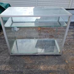 アンティークガラス ショーケース 陳列棚 両側スライド式