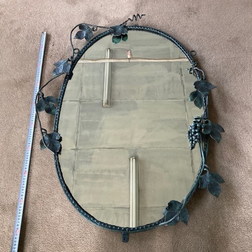 1m 大きい葡萄のウォールミラー 100cm × 70cm アイアンフレーム