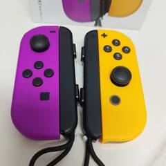 Nintendo Switch Joy-Con ストラップセット！ ネオンパープル/ネオンオレンジ/コントローラー/ジョイコンの画像