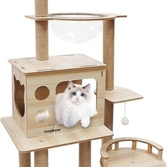 早い者勝ちです‼️最終値下げ‼️キャットタワー 木製 スリム 宇...