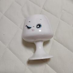 昭和レトロ顔グラス陶器脚付きグラス