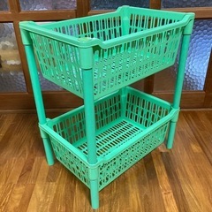 2段式プラスチック 収納ラックの画像