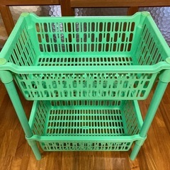 2段式プラスチック 収納ラックの画像