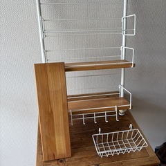 【差し上げます】2個セットキッチン突っ張り収納棚の画像