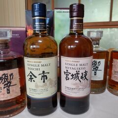 ウイスキー各種（山崎、白州、響、余市、宮城峡、イチローズモルト）の画像