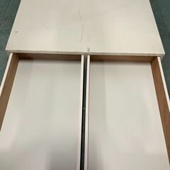 木製 2列1段 収納棚 チェスト 洋服 ベッド下収納 ホワイト 幅80cm×奥行75cm×高さ15cmの画像