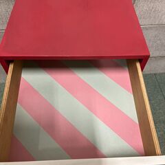 木製 6段 ミニチェスト 引出収納 収納棚 昭和レトロポップ インテリア 赤 幅30cm×奥行30cm×高さ57cmの画像