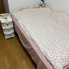 1.2mセミダブルベッド と スプリング入りマットレスの画像