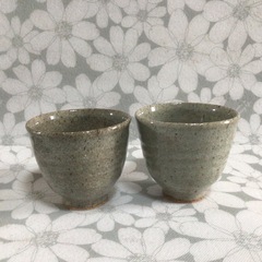 未使用品 ペア　湯呑み　茶色　コップ 陶器　セット　　の画像