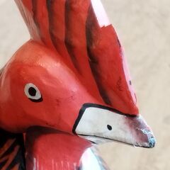木彫り ニワトリのオブジェ 置物 鶏 にわとり 飾り　/TJ-2497 2F北の画像