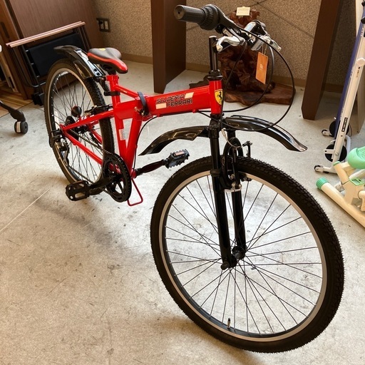⭐︎値下げ⭐︎K2507-048 FERRARI SCUDERIA 折りたたみ式マウンテンバイク レッド 26インチ 中古美品 鍵無し