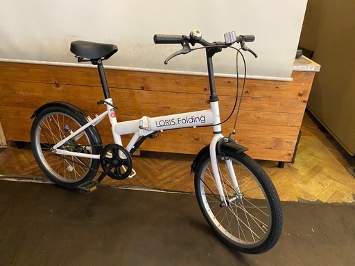 SALE！8月末まで延長！防犯登録無料！ 20インチ折りたたみ自転車　ホワイト