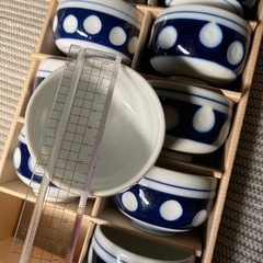 青と白のドット模様 湯飲み 20個　（ばら売り可）の画像