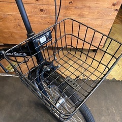 【カゴ付き】6段変速20インチ折りたたみ自転車　ブラックの画像