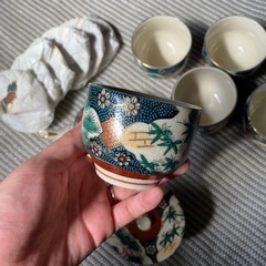 【九谷焼】急須と湯呑み5個セットの画像