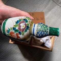 【九谷焼】花柄陶器徳利 木箱付きの画像