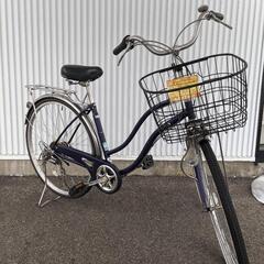 中古】サイモト自転車 シティ軽快車 ブラック 6段変速 27型(27