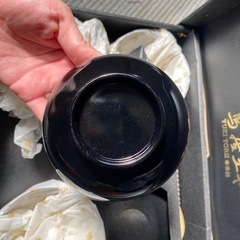 【鳥居ユキ】漆器 椀 黒地 花柄　5個セットの画像