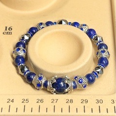 ラピスラズリ ヨーロピアン スターカット テラヘルツ鉱石 約8mm 10mm 天然石ブレスレットの画像