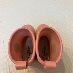 moimoln レインブーツ 14cm ピンク 女の子 リボン 花柄の画像