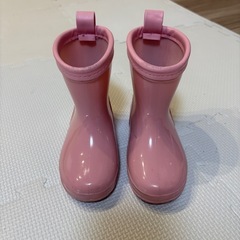 moimoln レインブーツ 14cm ピンク 女の子 リボン 花柄の画像