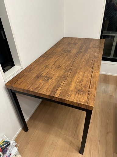 ダイニングテーブル　ブラウン　ウォルナット　木目柄　160cm 6人用