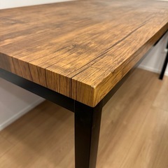 ダイニングテーブル　ブラウン　ウォルナット　木目柄　160cm 6人用の画像