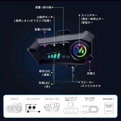 新品未使用 バイク インカム HIFI音響 IPX67防水 32時間連続使用の画像