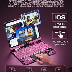 iPad キーボード 360°回転 ピンク iPadAir11インチの画像