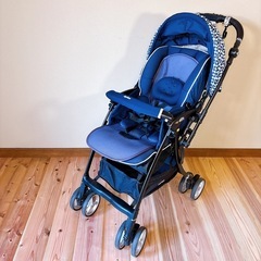 【美品】アップリカ　ラクーナビッテ　ソファクッション　ベビーカー　紺の画像