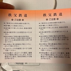秩父鉄道株主優待乗車証2枚 2026年6月30日までの画像