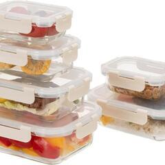 耐熱ガラス 保存容器 6個セット ガラス密閉容器 電子レンジ・オーブン対応の画像