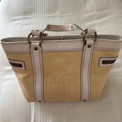 COACHストローハンドバッグの画像