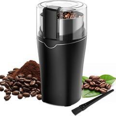 コーヒーミル 電動 カッター 粉末 コーヒー豆 細挽き 大容量 豆挽き 黒の画像