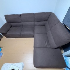 ※引き渡し者決定済み
【ニトリ】ソファ　ウォール（左カウチ）茶色の画像