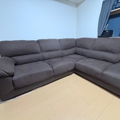 ※引き渡し者決定済み
【ニトリ】ソファ　ウォール（左カウチ）茶色
