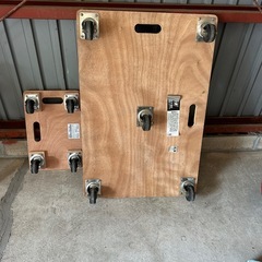 木製平台車　大小2台まとめの画像