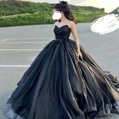 オーダーメイド ウェディング ドレス ブラック 黒 前撮り 7号 9号 カラーの画像