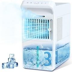 冷風機 冷風扇 卓上クーラー 3L水タンク ミスト3段階 小型 首振り ホワイトの画像