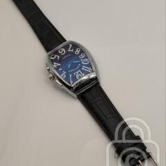待望の機械式トノーウォッチ【風防と文字盤のダブルアール処理が芸術的/新品】自動巻き バックスケルトン 日付 シルバー/黒文字盤/黒革の画像