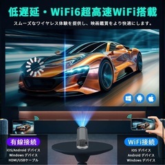 【新品未使用】プロジェクター 小型 軽量 天井投影 家庭用 自動台形補正 日本語取扱説明書付きの画像