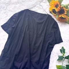 新品✨️ レディース ヨガウェア トップス Tシャツ ブラック 黒 ゆったり S 半袖の画像