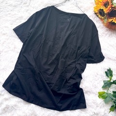 新品✨️ レディース ヨガウェア トップス Tシャツ ブラック 黒 ゆったり S 半袖の画像