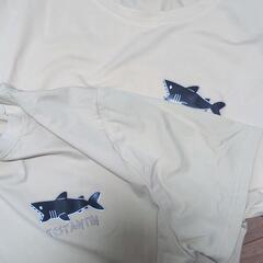 ペアルック お揃い tシャツ サメ ベージュの画像