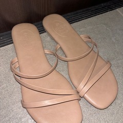 【美品】ストラップ フラットサンダル ベージュ LLサイズの画像