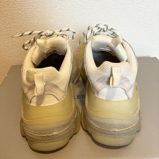 【美品】バレンシアガ トリプルエス クリアー ソール ホワイト 箱紐レシート付き 23.0cm