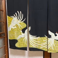着物リメイク暖簾ーのれん、鳳凰、横〜123–丈〜125!の画像